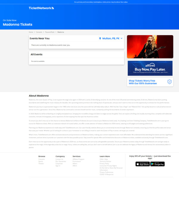 Madonna tickets _ TicketNetwork