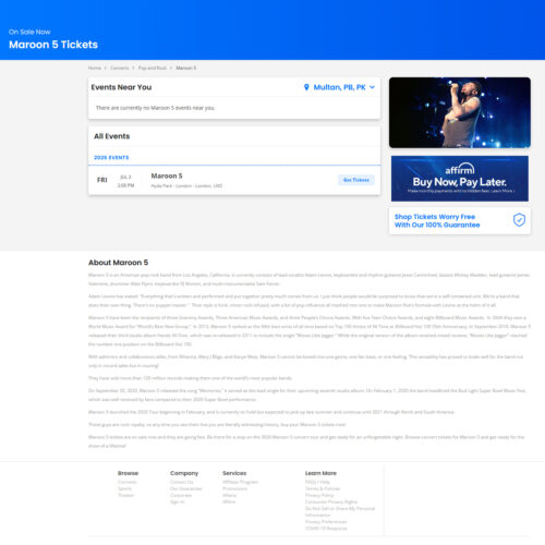 Maroon 5 Tickets Maroon 5 Tickets