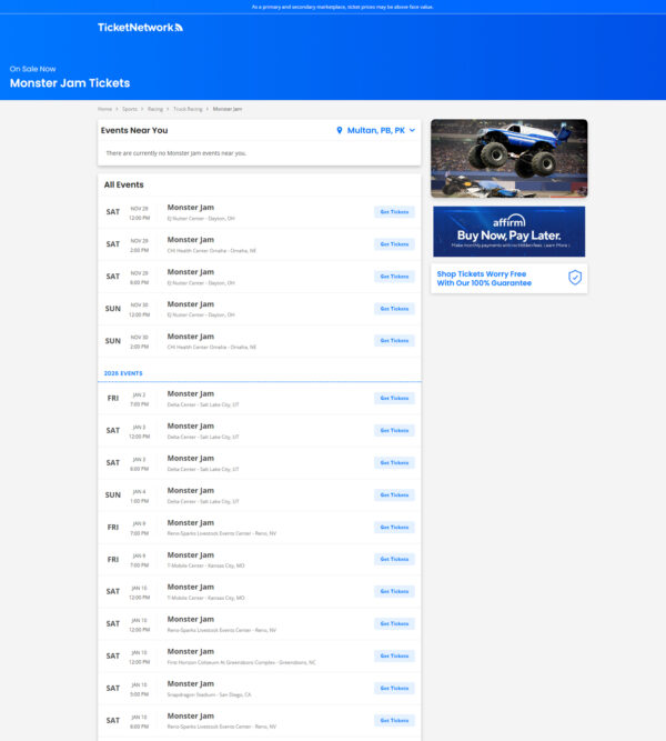 Monster Jam Tickets
