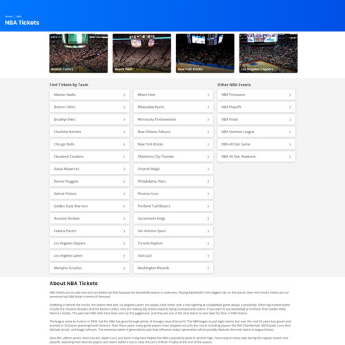 NBA Baseball Tickets _ TicketNetwork