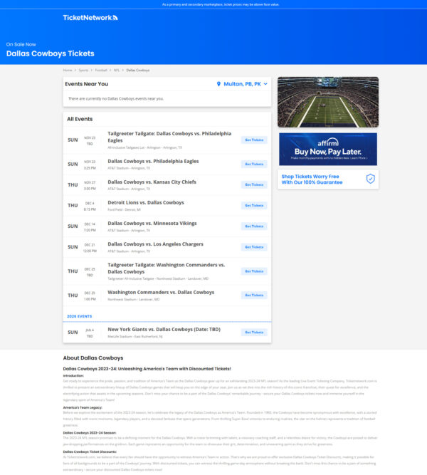 NFL Dallas Cowboys _ Ticket Network
