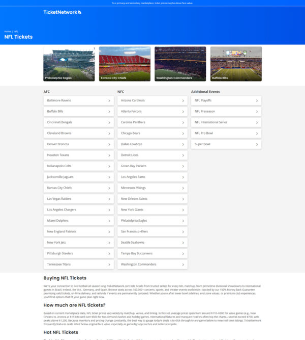 NFL Tickets _ Ticket Network