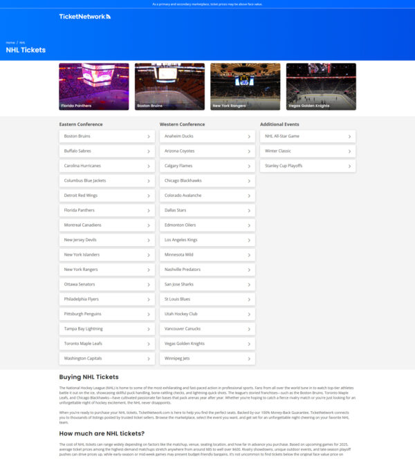 NHL tickets _ TicketNetwork
