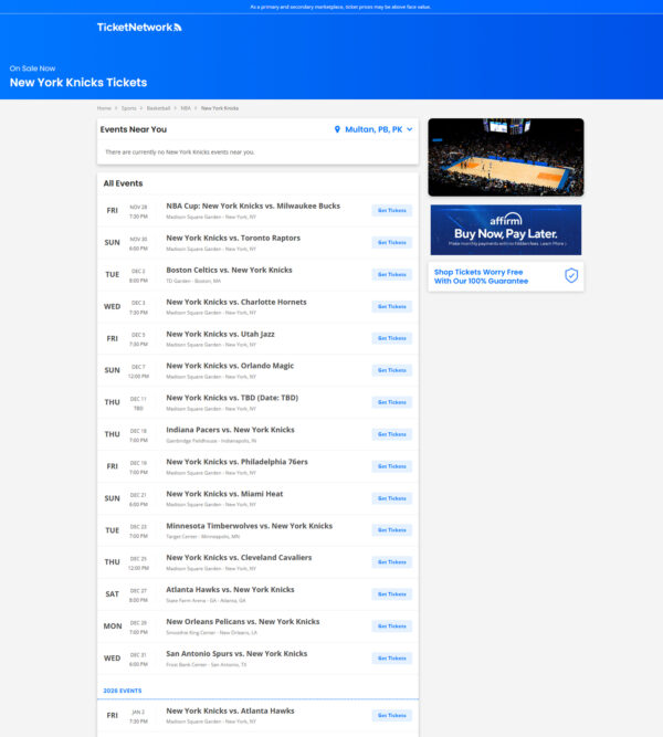 New York Knicks Tickets