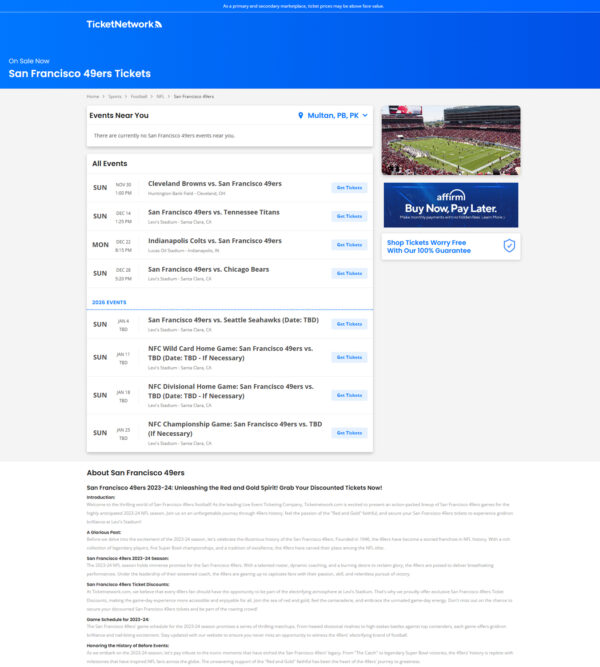 San Francisco 49ers Tickets
