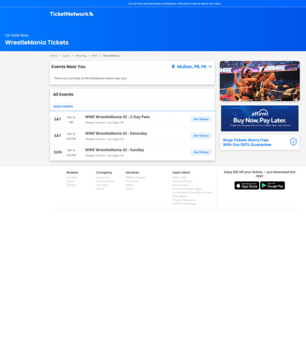 Sports – WWE – Wrestlemania