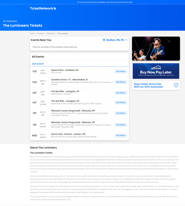 The Lumineers Tickets