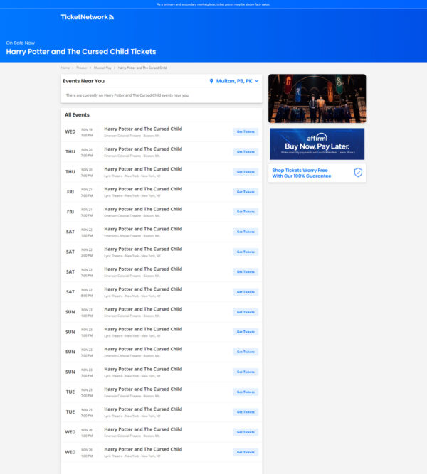 Theater – Harry Potter _ TicketNetwork
