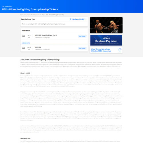 UFC tickets _ TicketNetwork