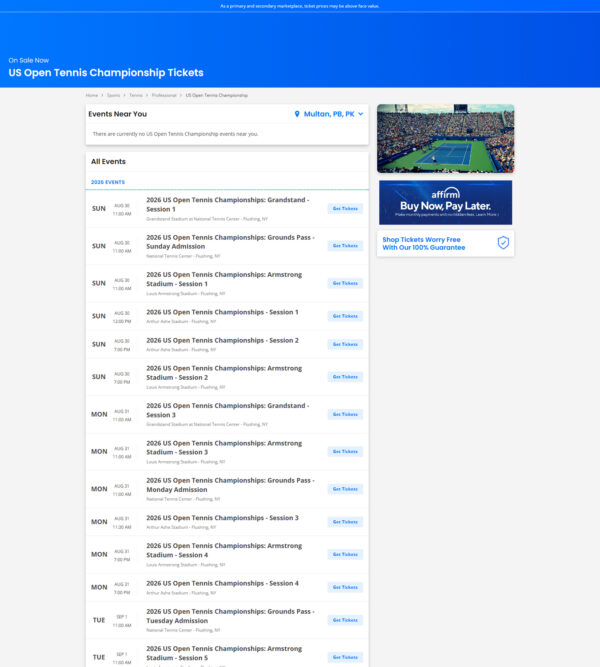 US Open Tennis Championship tickets _ TicketNetwork