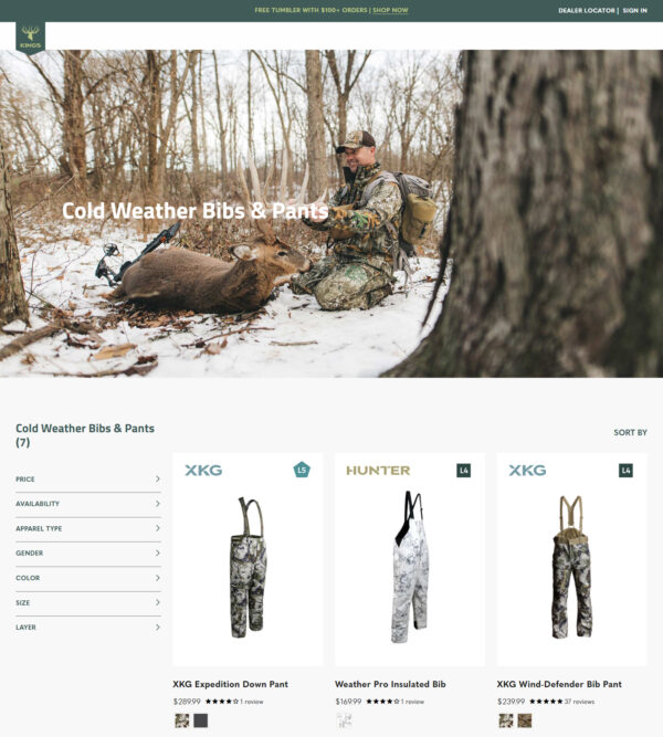 cold weather bibs and pants _ Kings Camo