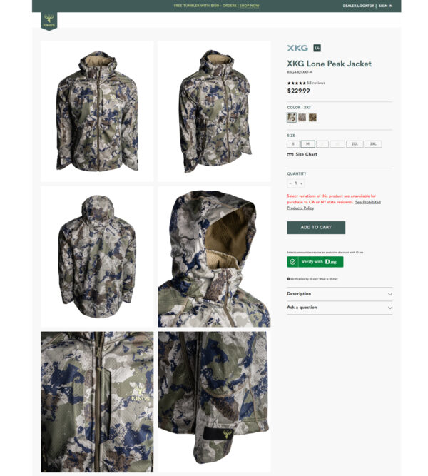 lone peak jacket _ Kings Camo