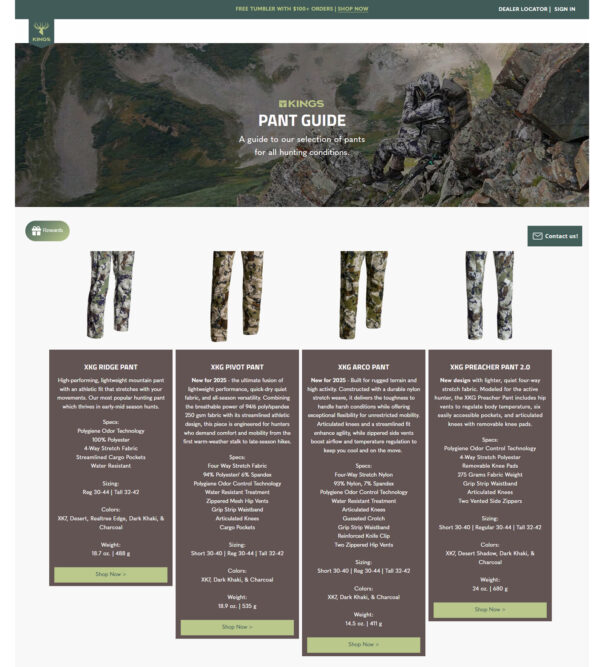 pant guide _ Kings Camo