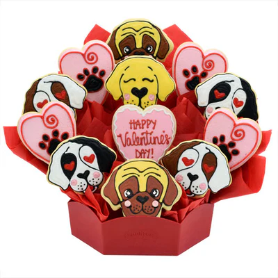 Valentine puppies _ Cookies by Design