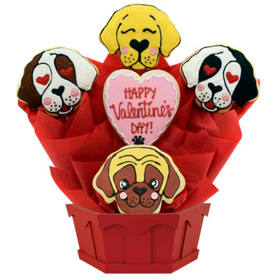 Valentine puppies _ Cookies by Design