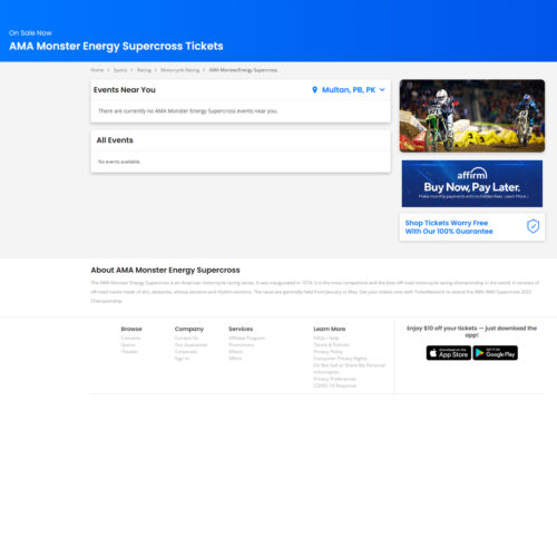 AMA Supercross Tickets