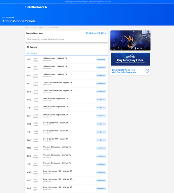 Ariana Grande Tickets