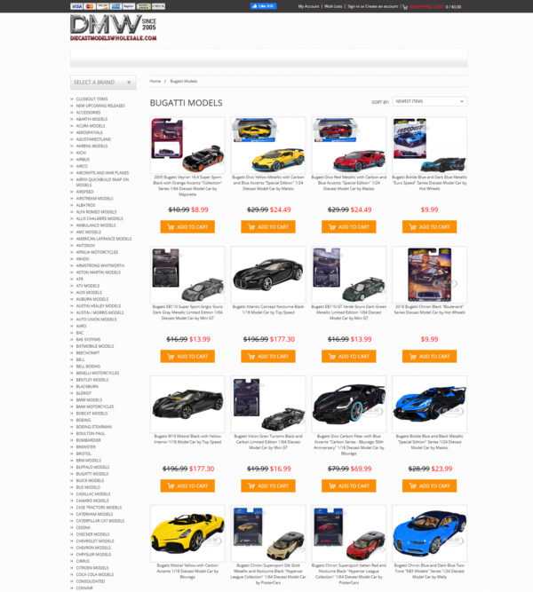 Bugatti model cars _ Die Cast Models Whole Sale