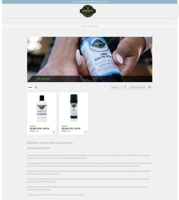 CBD topicals _ Eden’s Herbals