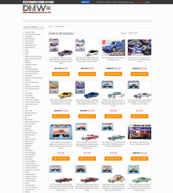 Chrysler model cars _ Die Cast Models Whole Sale