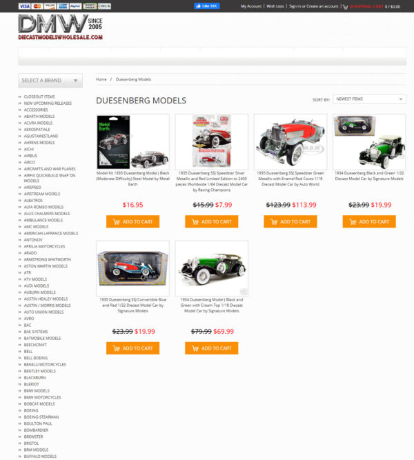 Duesenberg model cars _ Die Cast Models Whole Sale