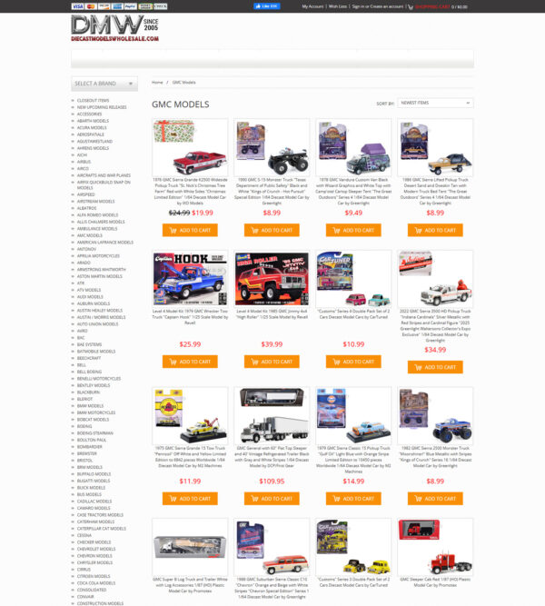 GMC model cars _ Die Cast Models Whole Sale