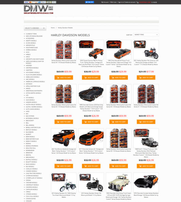 Harley Davidson model cars _ Die Cast Models Whole Sale