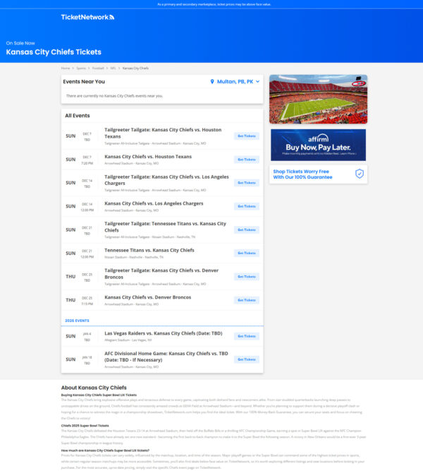 Kansas City Chiefs Tickets