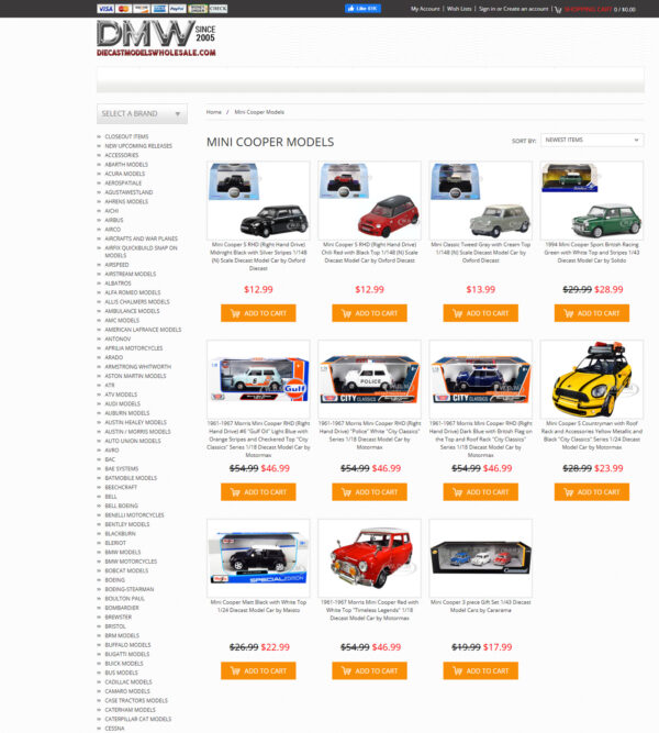 Mini Cooper model cars _ Die Cast Models Whole Sale