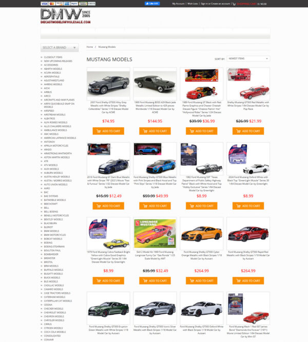 Mustang model cars _ Die Cast Models Whole Sale