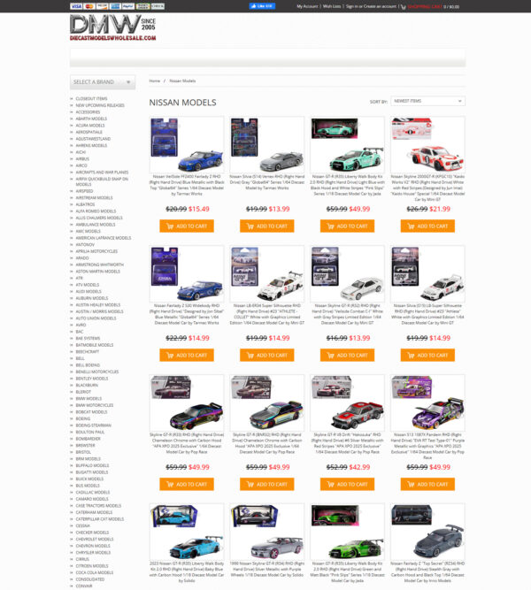 Nissan model cars _ Die Cast Models Whole Sale