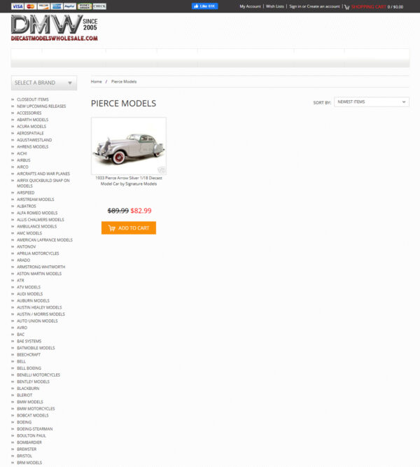 Pierce model cars _ Die Cast Models Whole Sale
