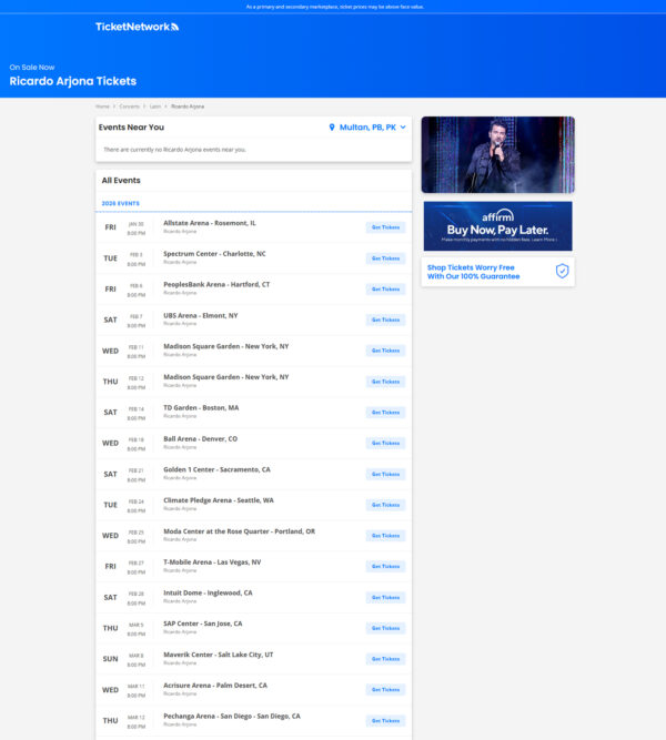 Ricardo Arjona Tickets