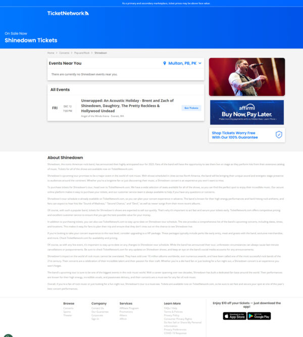 Shinedown Tickets Shinedown Tickets