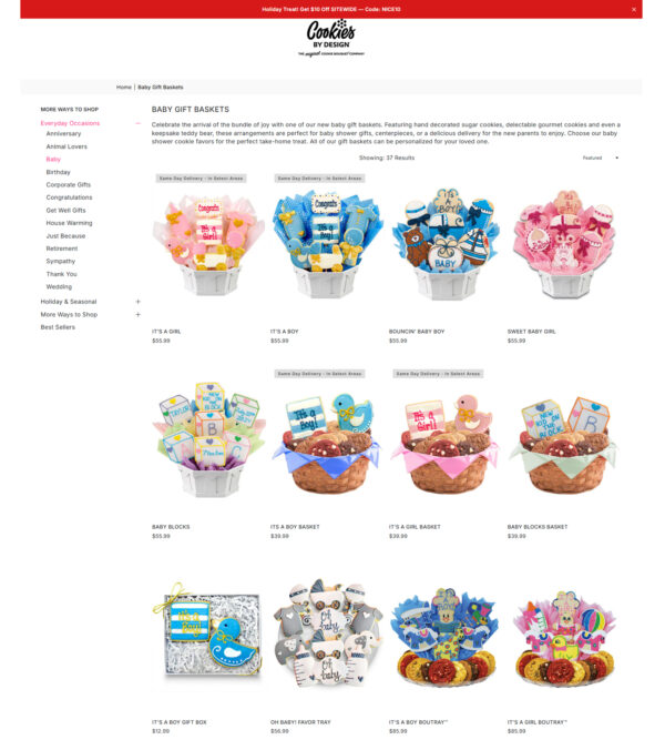 baby gift baskets _ Cookies by Design