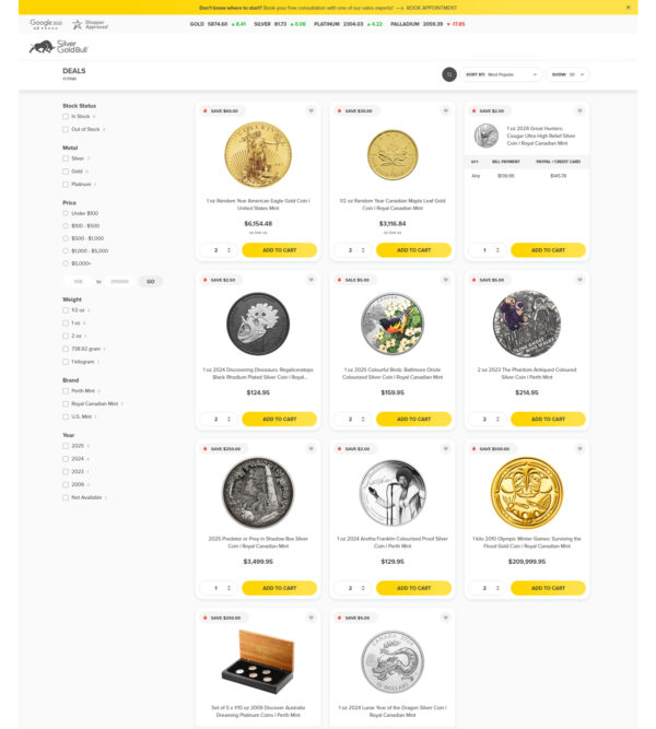 find unbelievable savings _ Silver Gold Bull