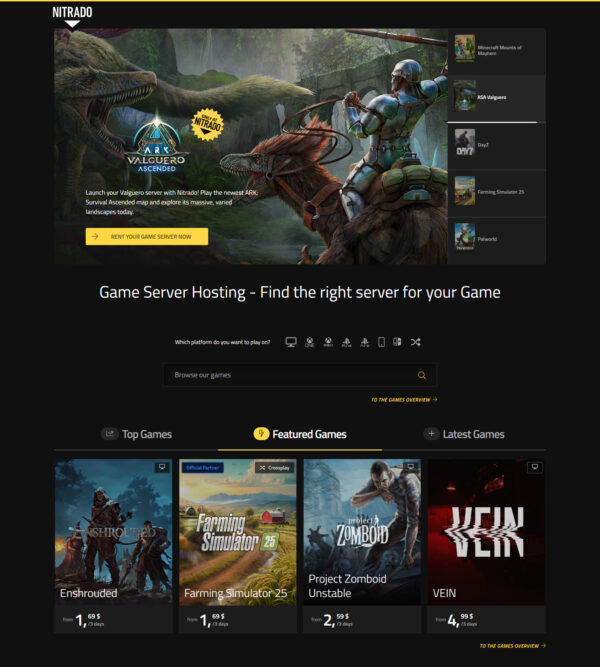 online game server rental _ Nitrado