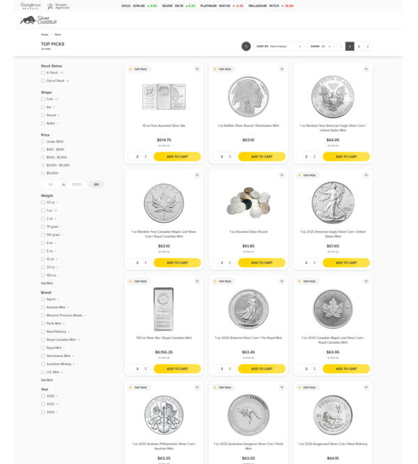our top picks _ Silver Gold Bull