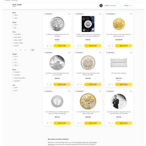 unbelievable savings in our deal zone _ Silver Gold Bull