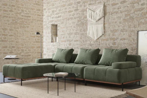Nivala Suedette Reversible Modular Sofa _ Acanva