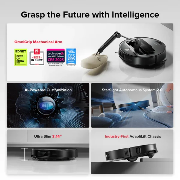 robot vacuum with mechanical arm _ Roborock