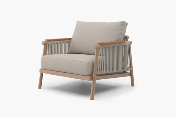 Moss Wood Grain Aluminum Outdoor Sofa / Armchair Patio Set by Acanva