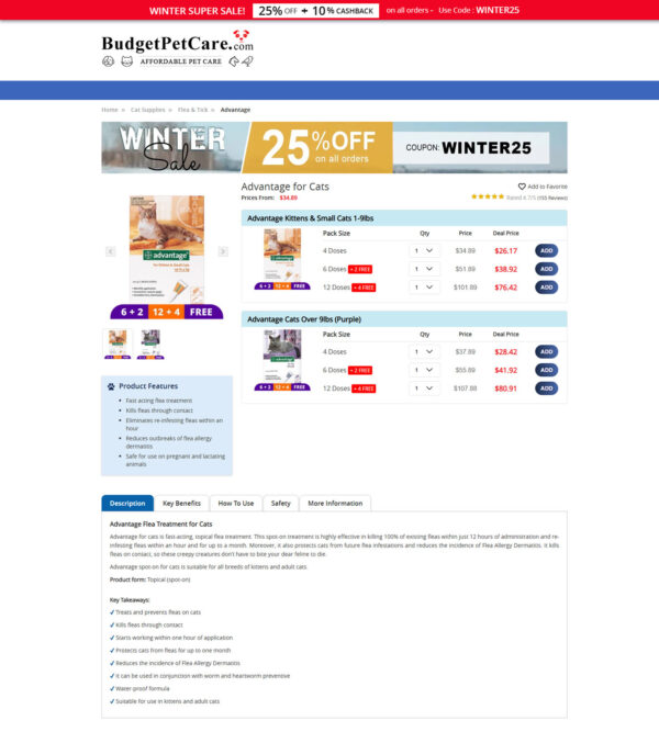 Advantage for cats _ Budget Vet Care