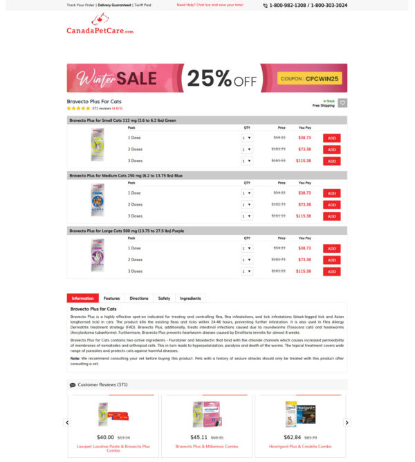 Bravecto Plus for cats _ Canada Pet Care