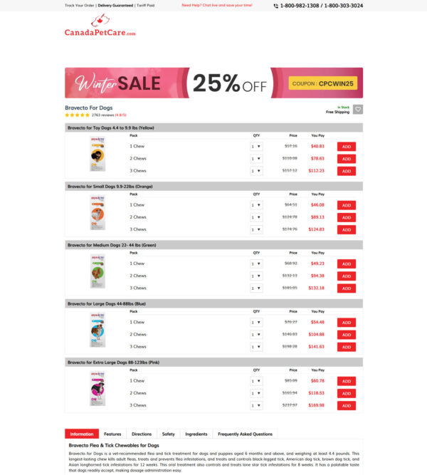 Bravecto for dogs _ Canada Pet Care