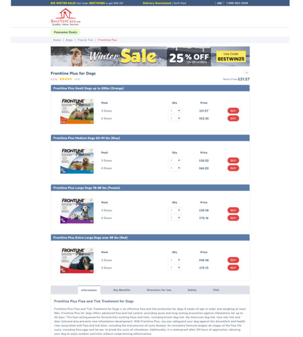 Frontline Plus for dogs _ Best Vet Care