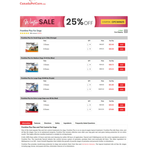 Frontline Plus for dogs _ Canada Pet Care Frontline Plus for dogs _ Canada Pet Care