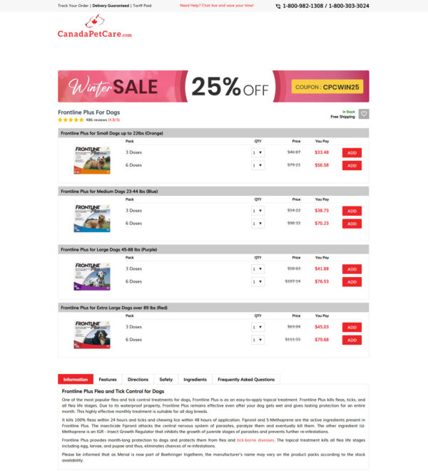 Frontline Plus for dogs _ Canada Pet Care