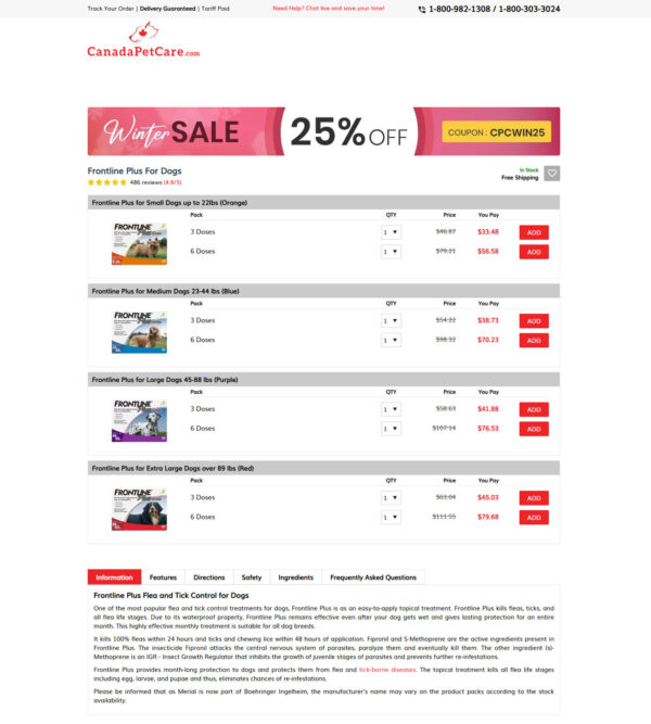 Frontline Plus for dogs _ Canada Pet Care