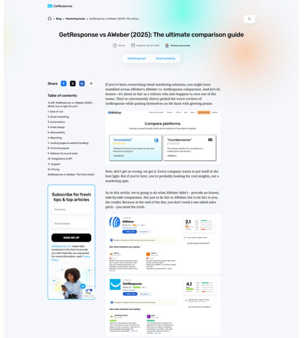 GetResponse vs. AWeber comparison _ GetResponse Inc.